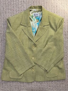 K Studio Light Olive Single-Breasted Tailored Blazer